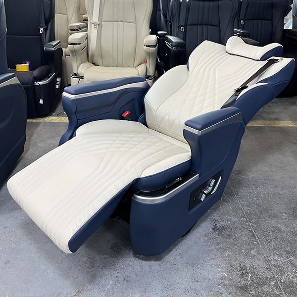 Luxury captain seat in car with 160-degree reclining backrest for comfort