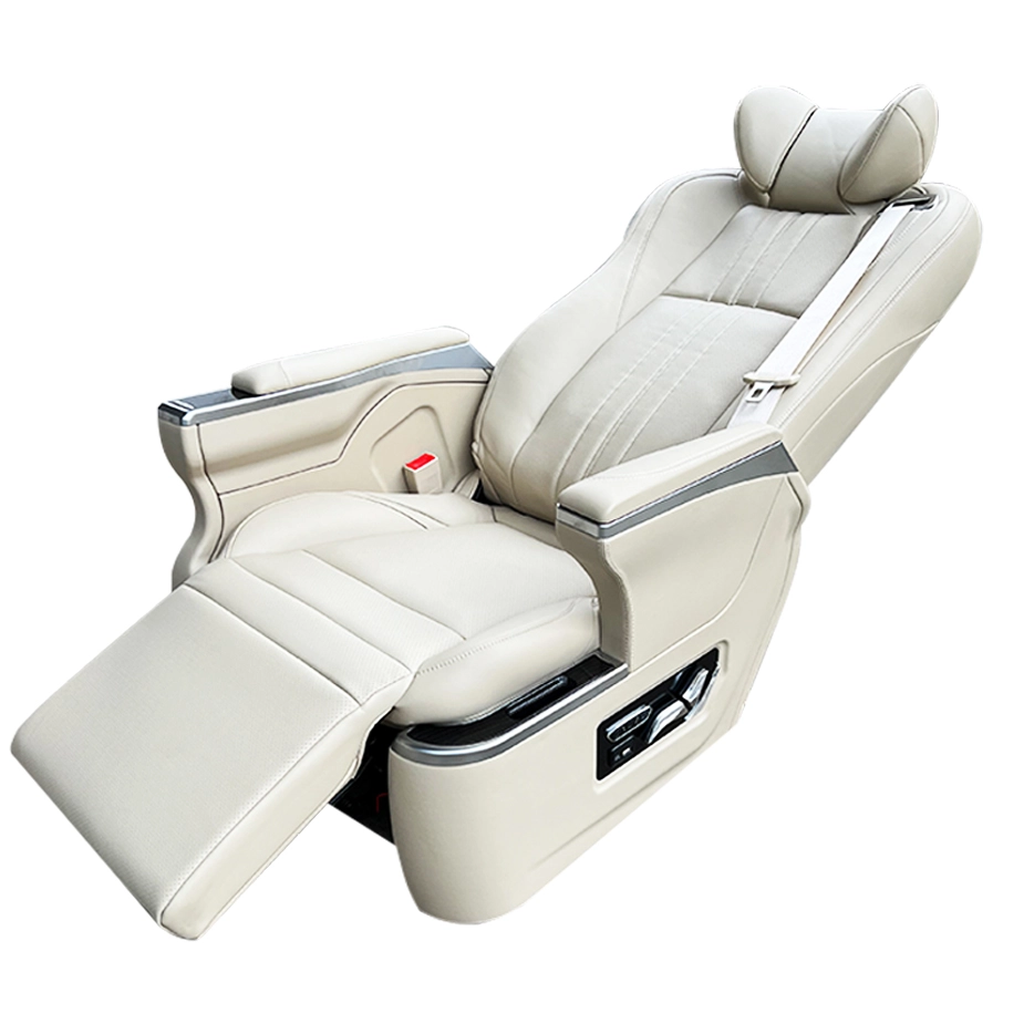 Beige Alphard car seat shown in a 160-degree reclined position for maximum passenger comfort.