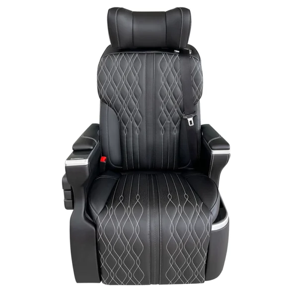 Black leather vip auto seat front display, customizable leather color and optional 360 rotation function