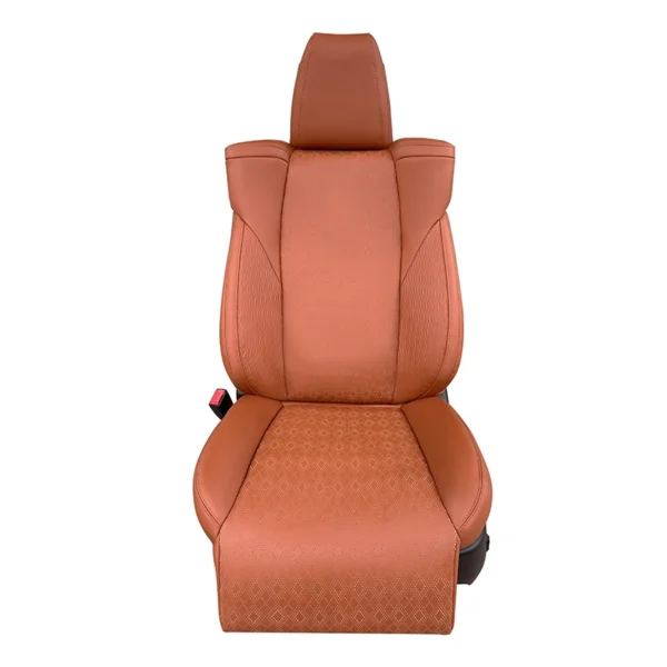 Front shot of perforated leather car driver seat, various leather colors available for custom modification
