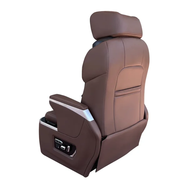 Solid brown leather captain seats for sale, rear back design display with side control armrest