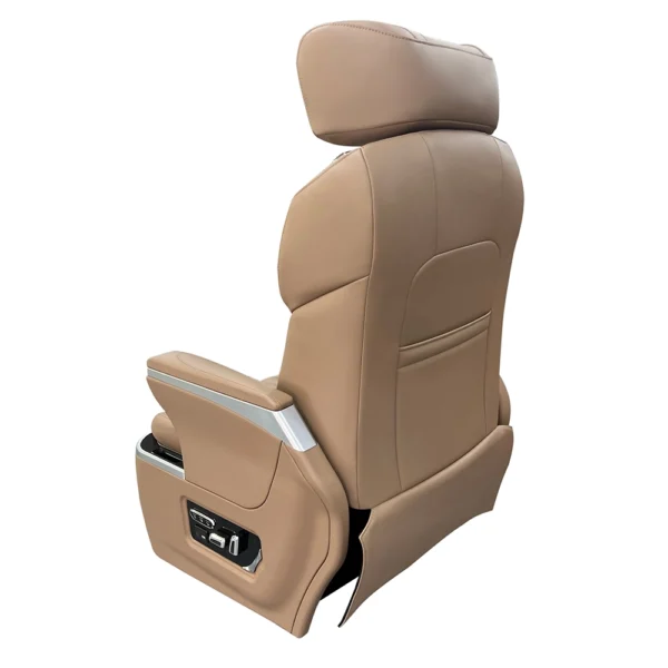 Beige captain seat for car back view rear angle perspective