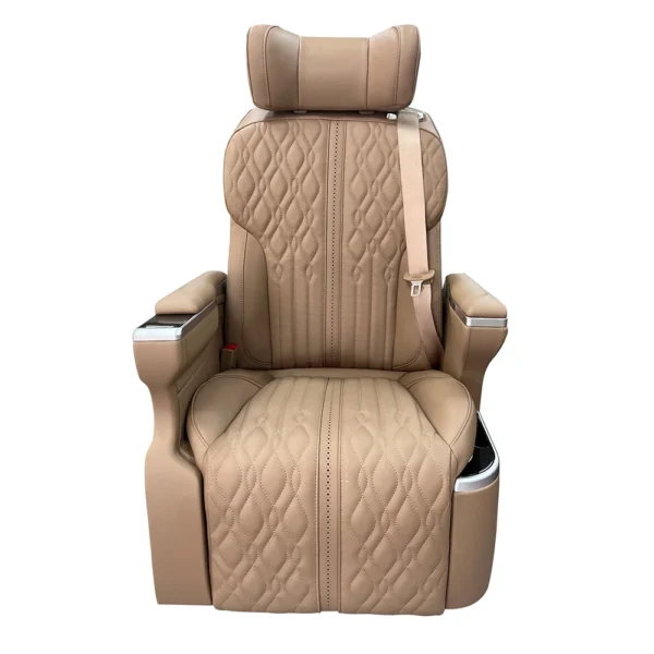 Beige captain seat for car front view for van and mpv conversion