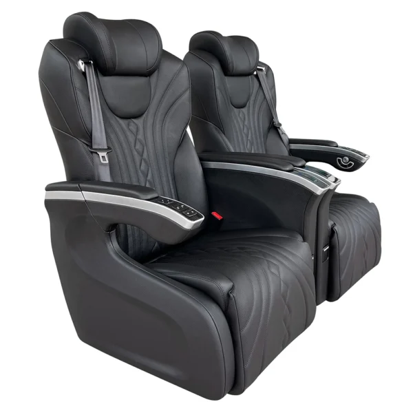 captain seat for van side view showing customizable design with ergonomic contours