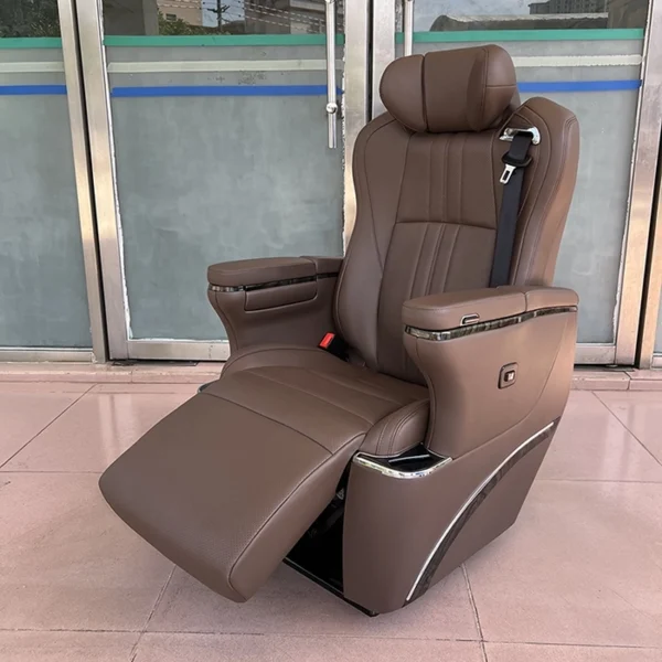 captain seats showing the extendable leg rest