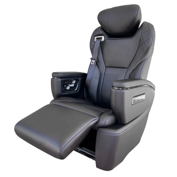 Car seat modification with extended electric leg rest