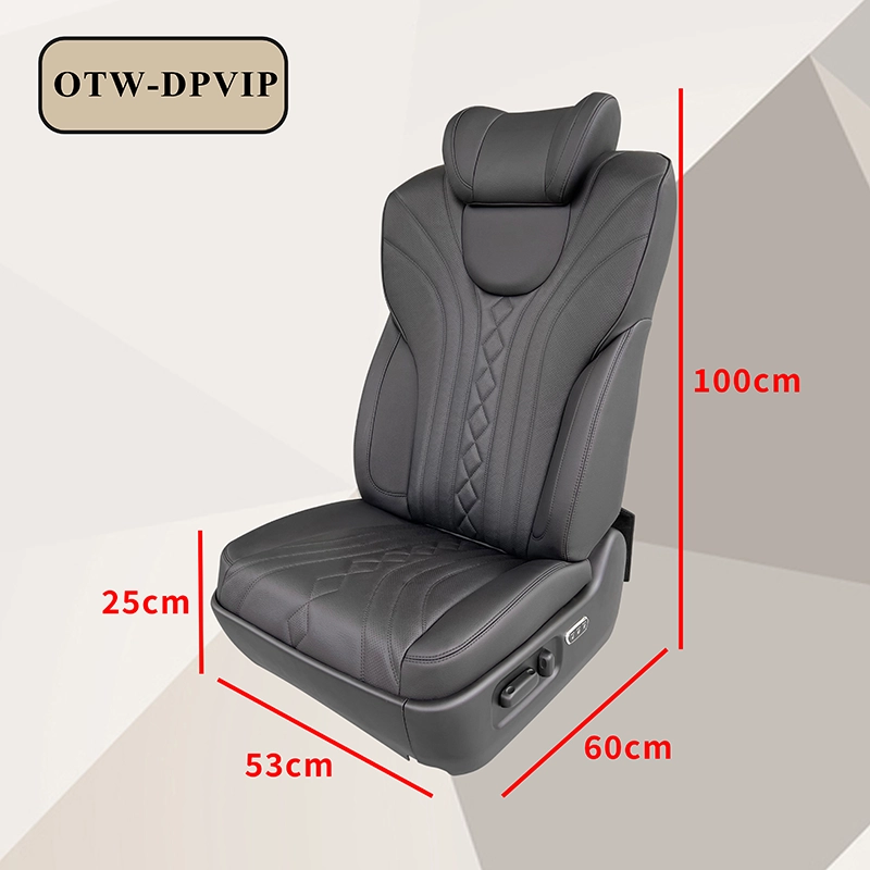 Detailed dimensions of a luxury driver passenger seat, including height, width, and depth for easy installation.