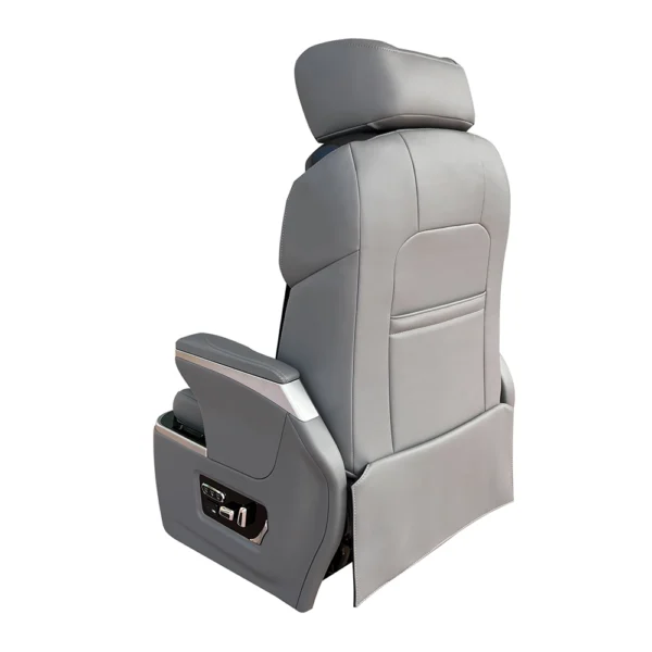 Rear view of a premium GL Grandia captain seat showing high-quality backrest design and smooth leather finish for luxury vans.