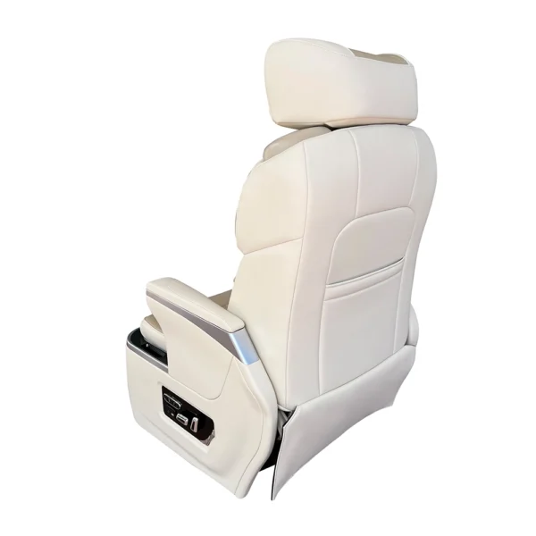 Back view of grandia van seats showing elegant backrest design and leather upholstery