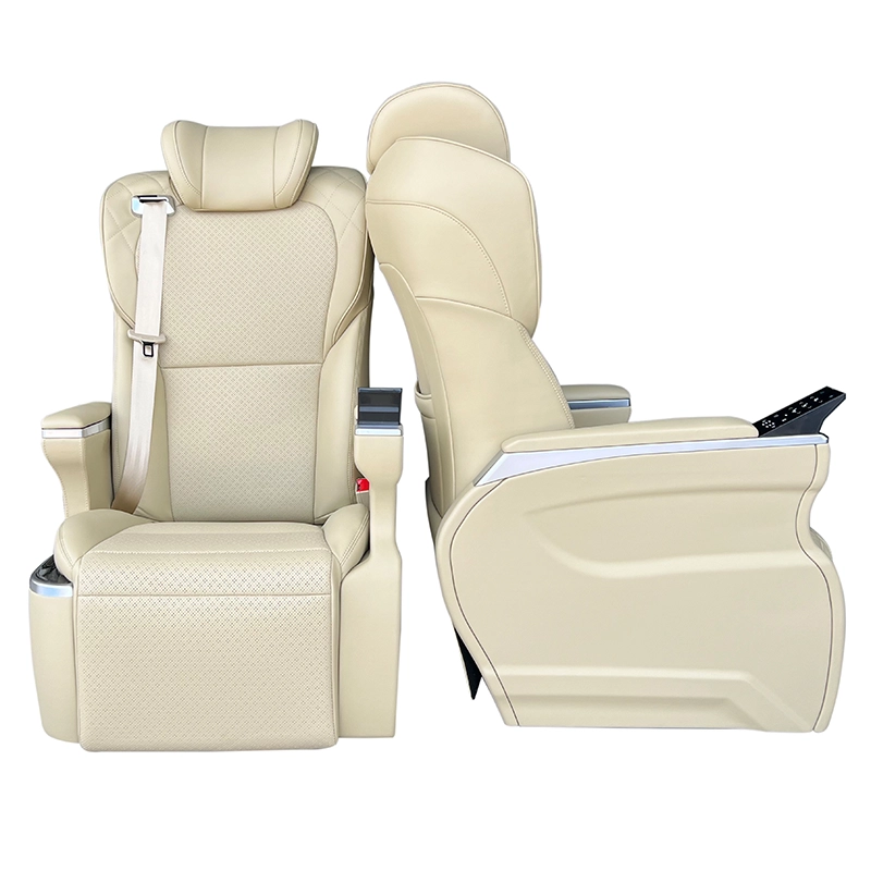 Hiace captain seat beige nappa leather front side view