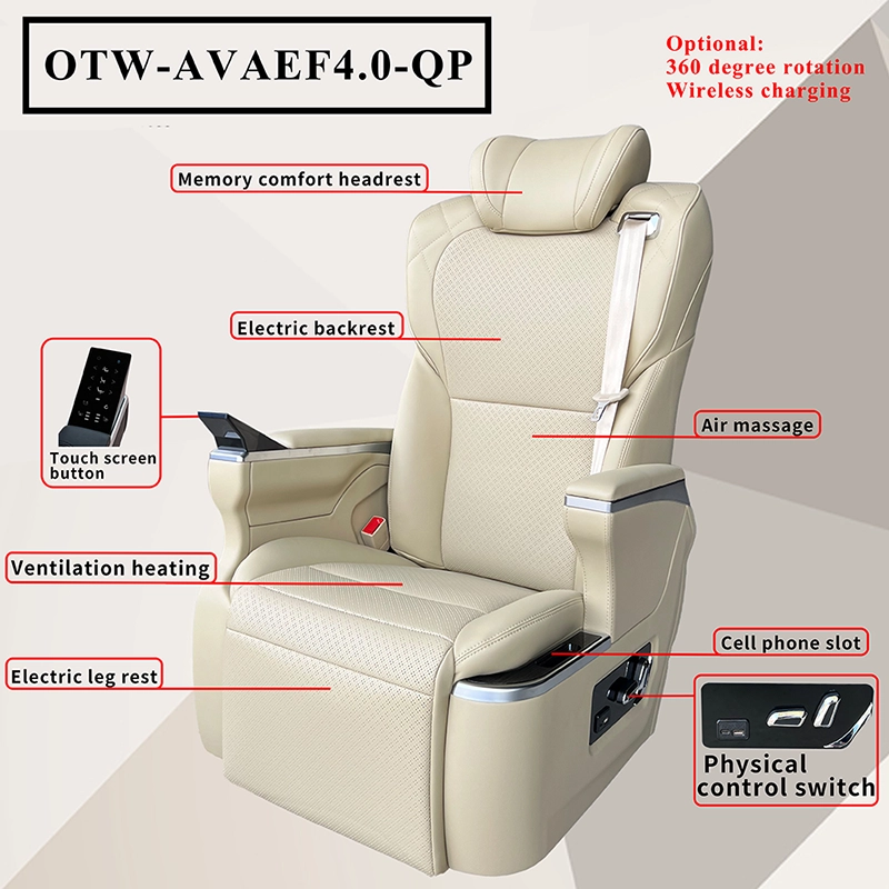 Hiace captain seat function diagram with fixed touchscreen
