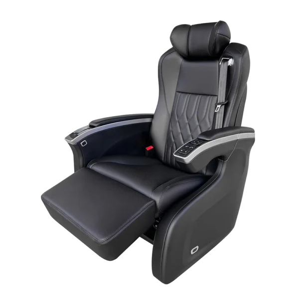 Hyundai stargazer captain seat showing the electric leg rest and comfortable leather look