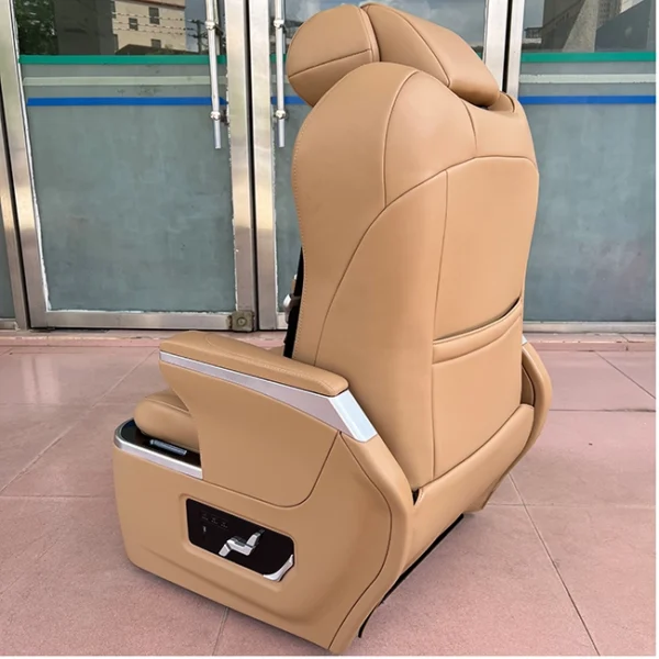 Detailed rear view of Kia Carnival captain seats showing the sleek backrest design and high-quality leather upholstery.