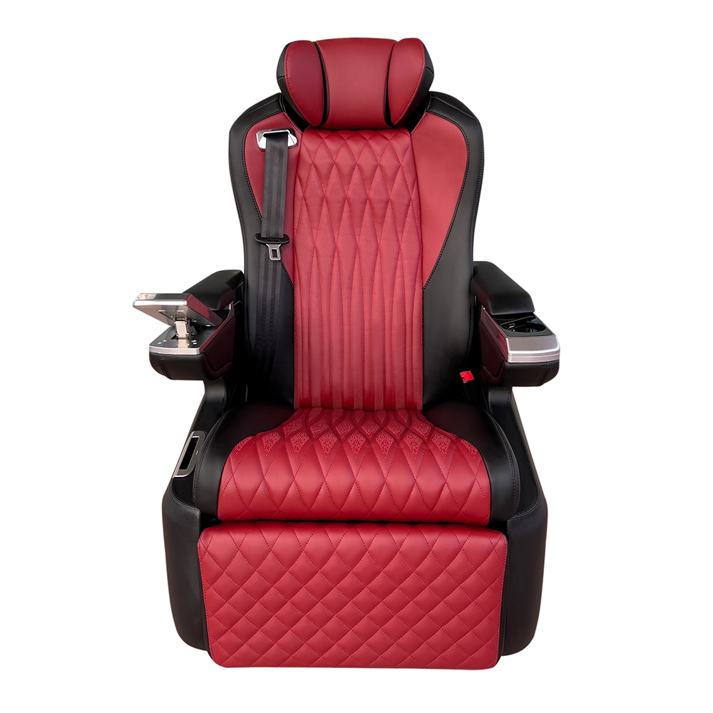 Limousine car seat sliding touchscreen front view
