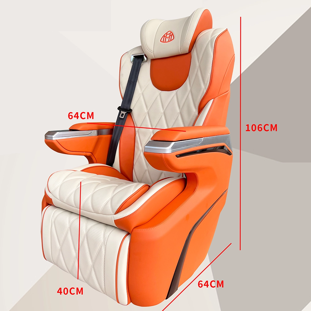 Technical drawing showing the dimensions of a luxury car seat: 106cm height, 64cm width, and 40cm base height.