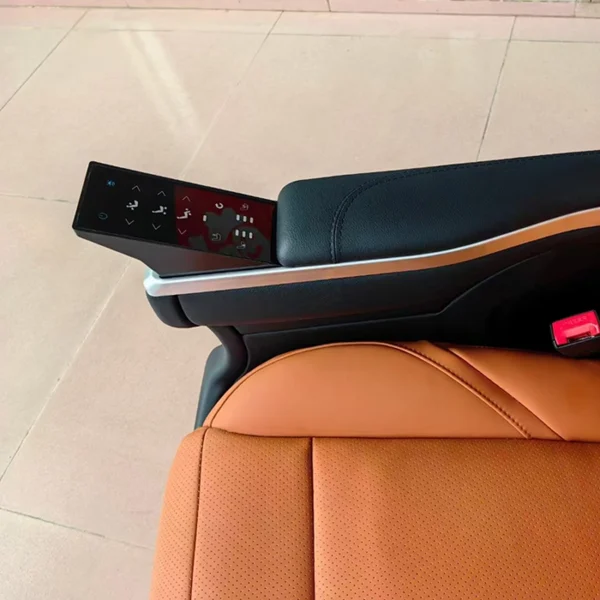Luxury car seat manufacturers screen control panel detail view