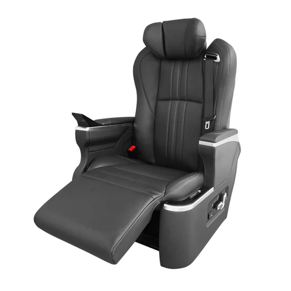 Luxury reclining car seats with extended electric leg rest