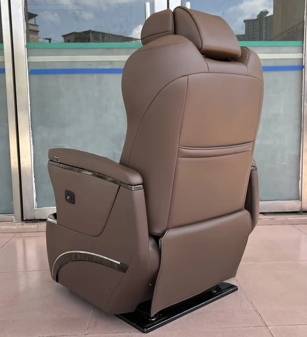 Back view of luxury captain seats showing rear design and armrest details
