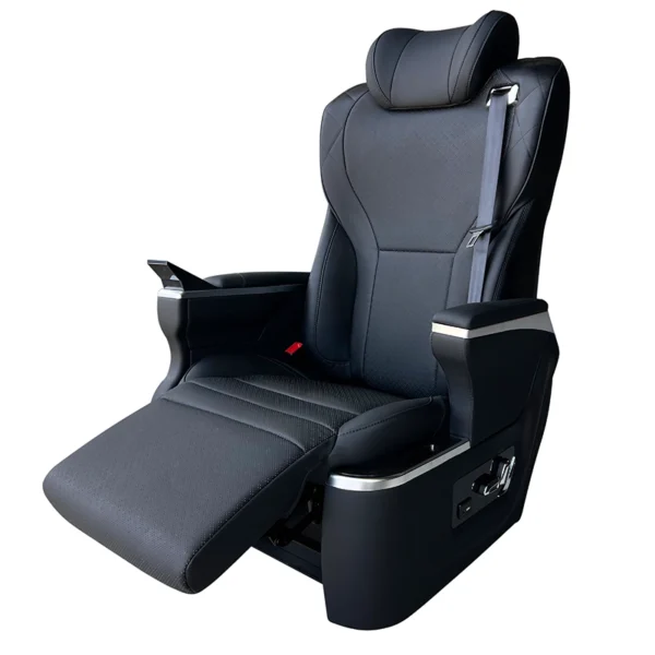 Luxury seats for mercedes sprinter van featuring electric leg rest and touch screen control panel