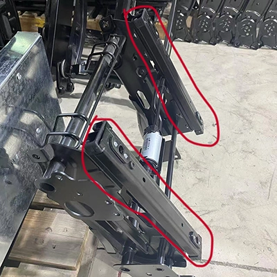 Black thickened steel slide-rail for modified car captain seats, dual sliding tracks with mounting holes for electric seat base