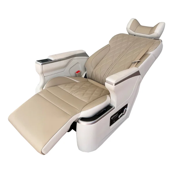 Suv captain seat with electric adjustable backrest that reclines flat to 160 degrees for comfortable rest