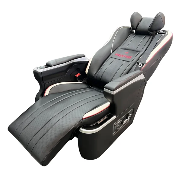 Toyota alphard captain seat shown in full flat recline position for van interior