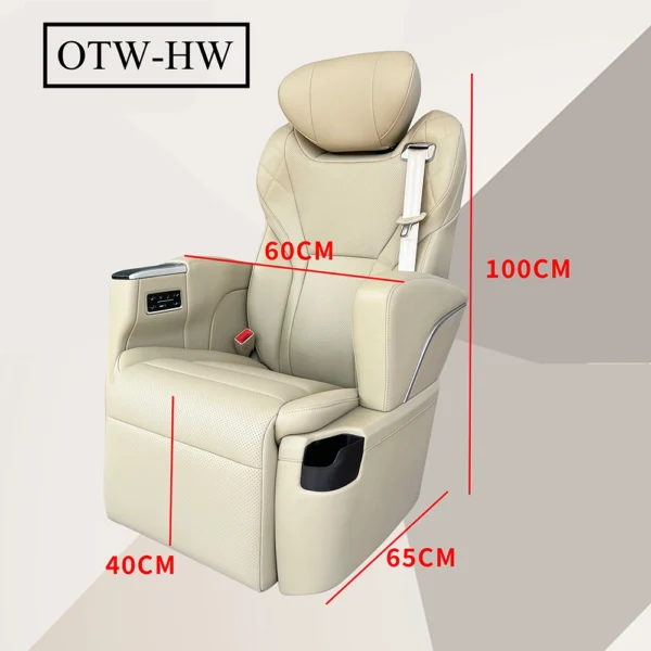 Size measurement chart of toyota grandia captain seat with clear length width height data