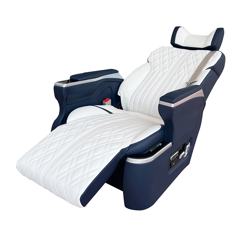 Toyota hiace captain seat fully laid flat to show full recline function for van interior