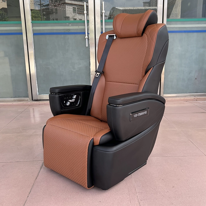 Side view of Toyota Hiace van seats featuring the latest model electric control buttons for easy adjustment.