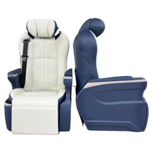 Two tone leather captain seats for grandia, front and side display with armrest and safety belt