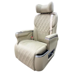 Side view of universal car seat showing ventilation, heating and massage function features