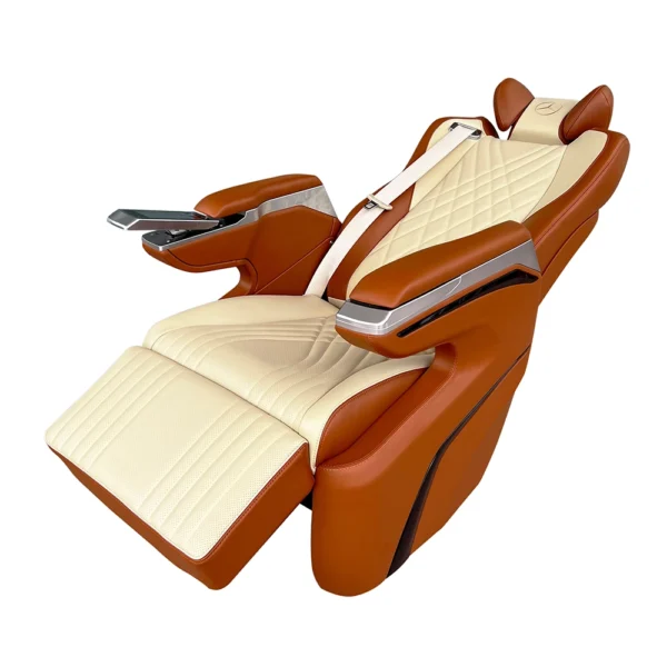 V class captain seats 160 degree recline flat bed display
