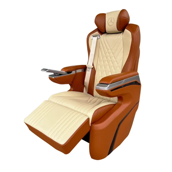 V class captain seats electric leg rest touchscreen side view