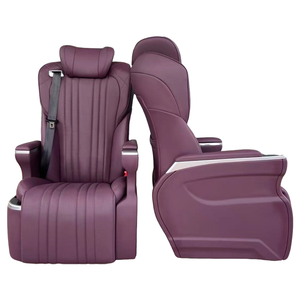 Wine red leather vip car seat dual display, compatible with van and MPV interior refitting