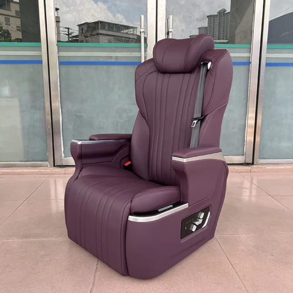 Wine leather vip car seat fitted with physical control button panel on side armrest